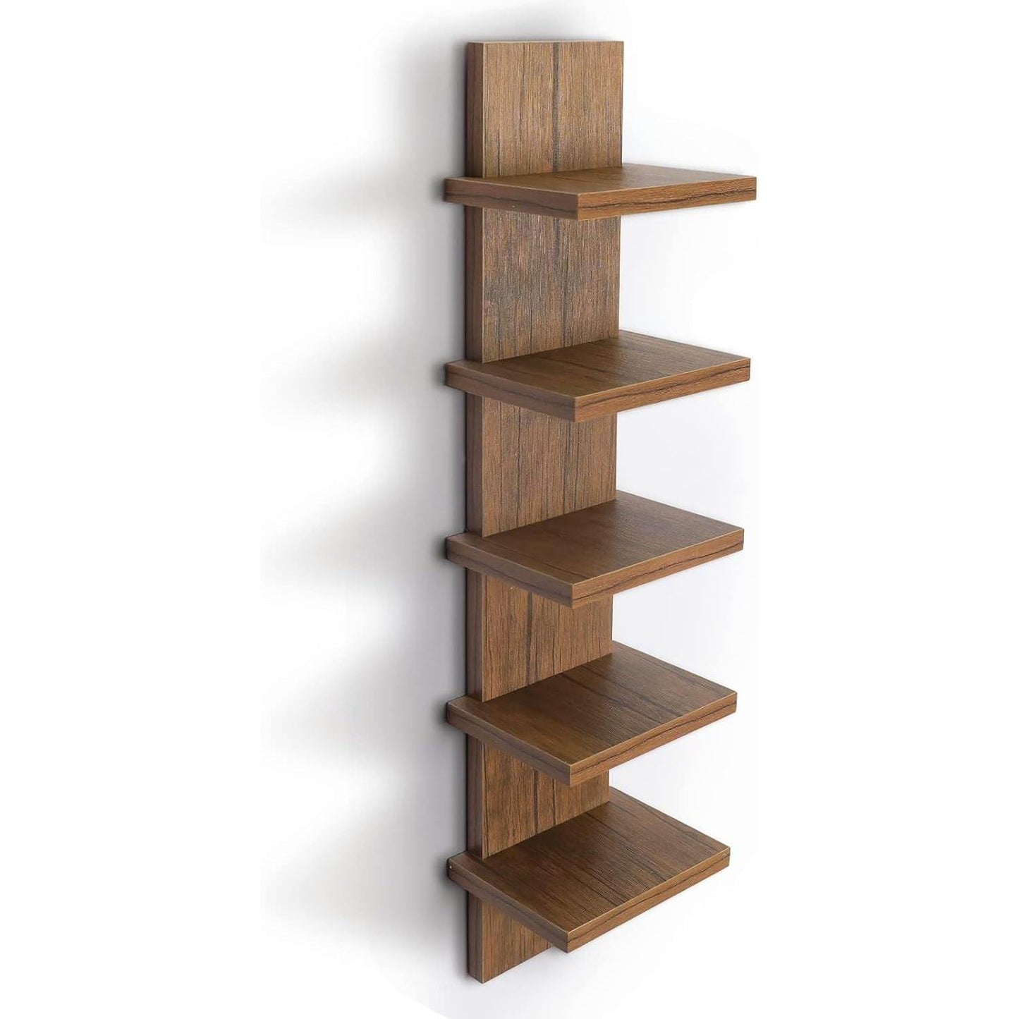 Boudoir 5-Tier Zigzag Wall Shelf (Brown)