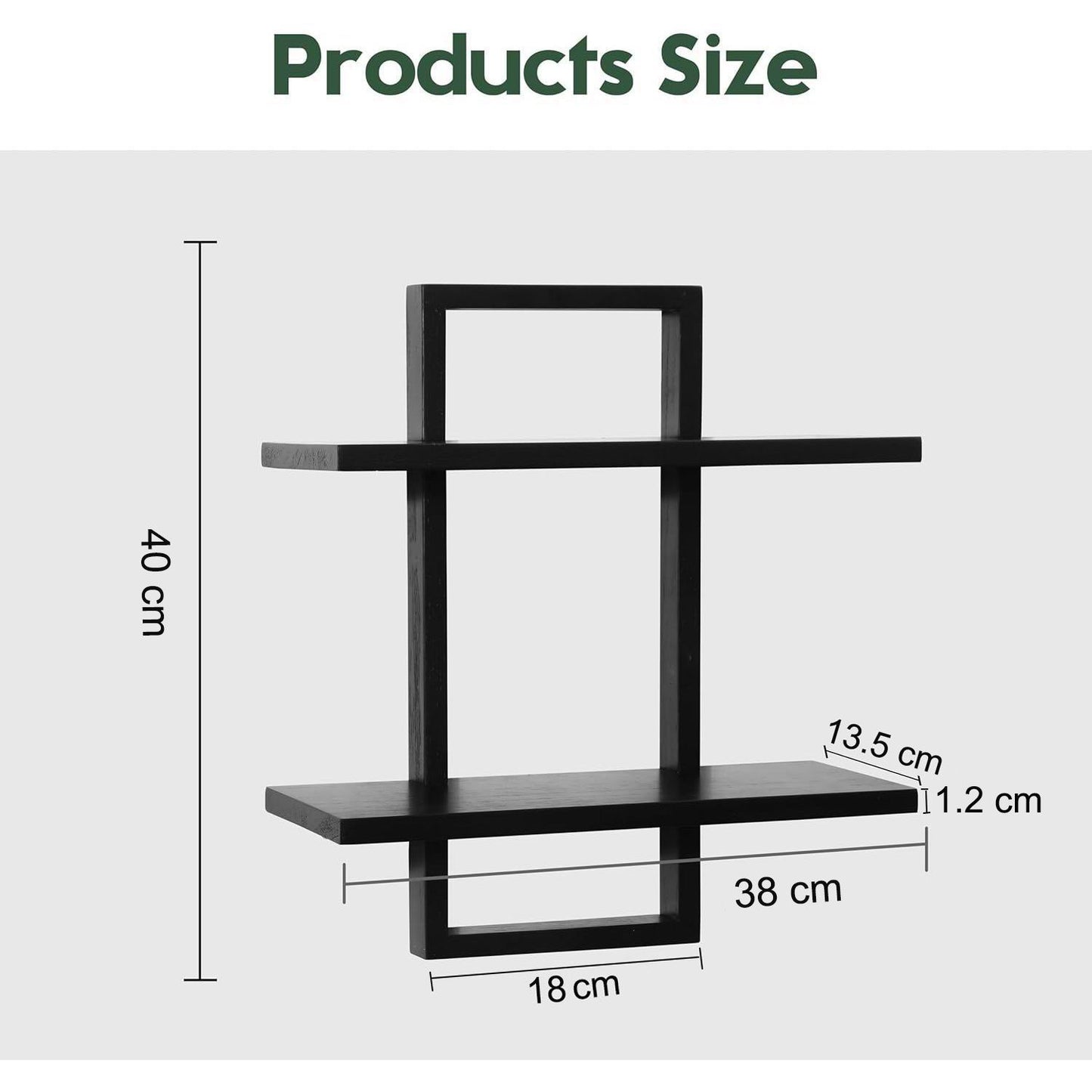 Boudoir Slim Wood Floating Shelf (Black)
