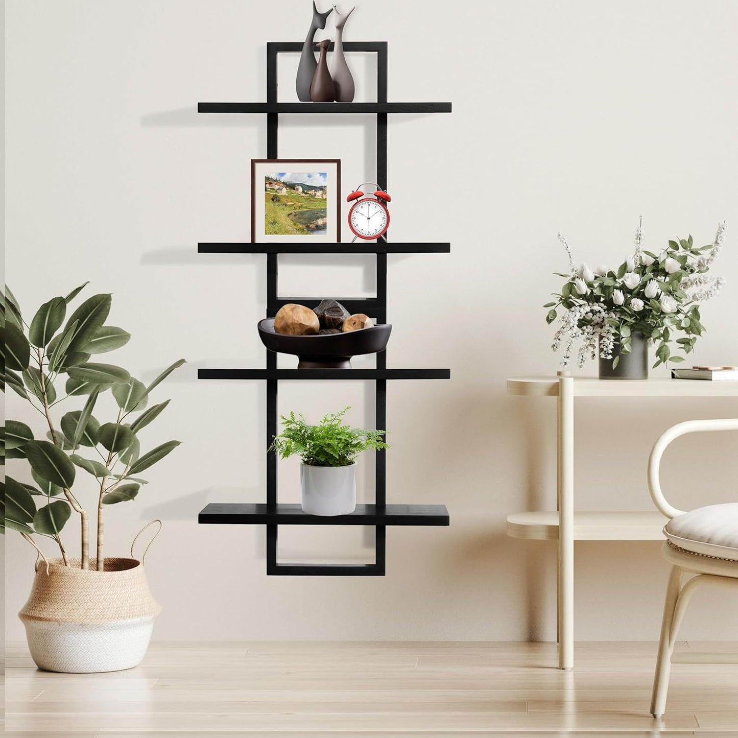 Boudoir Slim Wood Floating Shelf (Black)