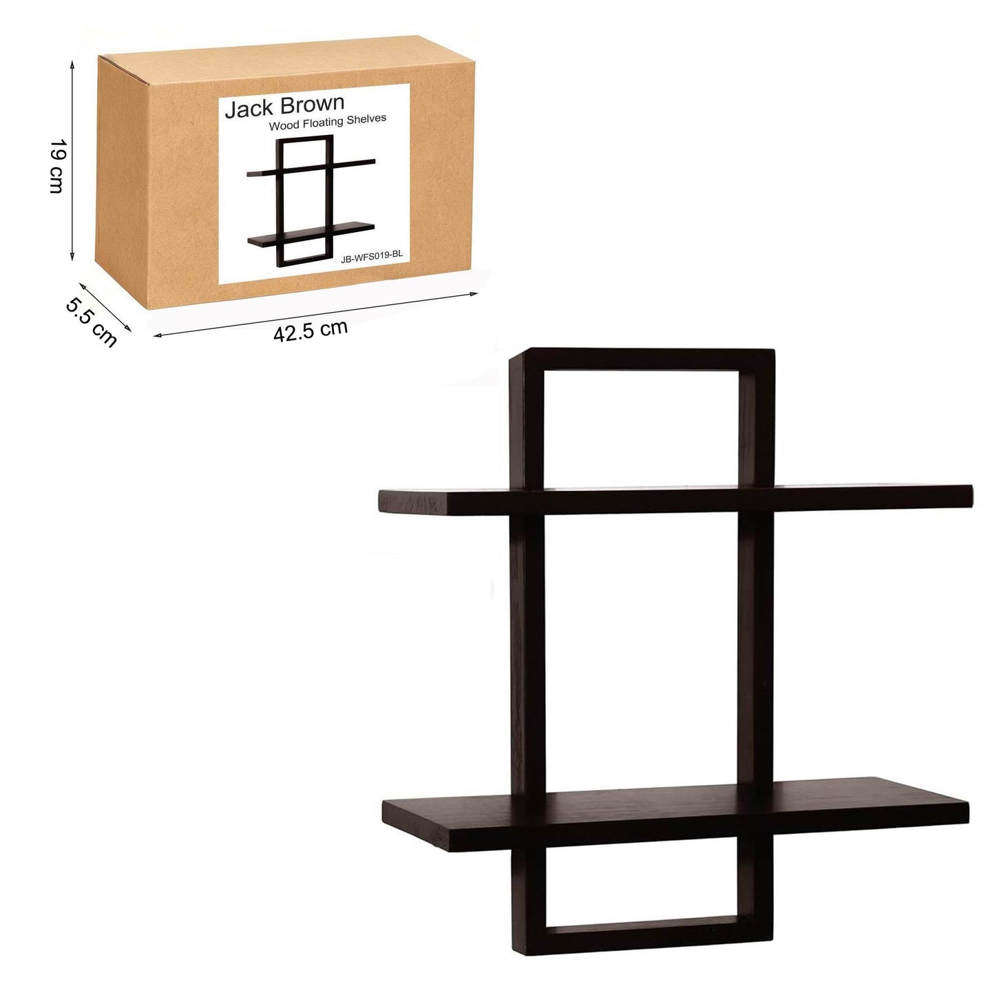 Boudoir Slim Wood Floating Shelf (Black)