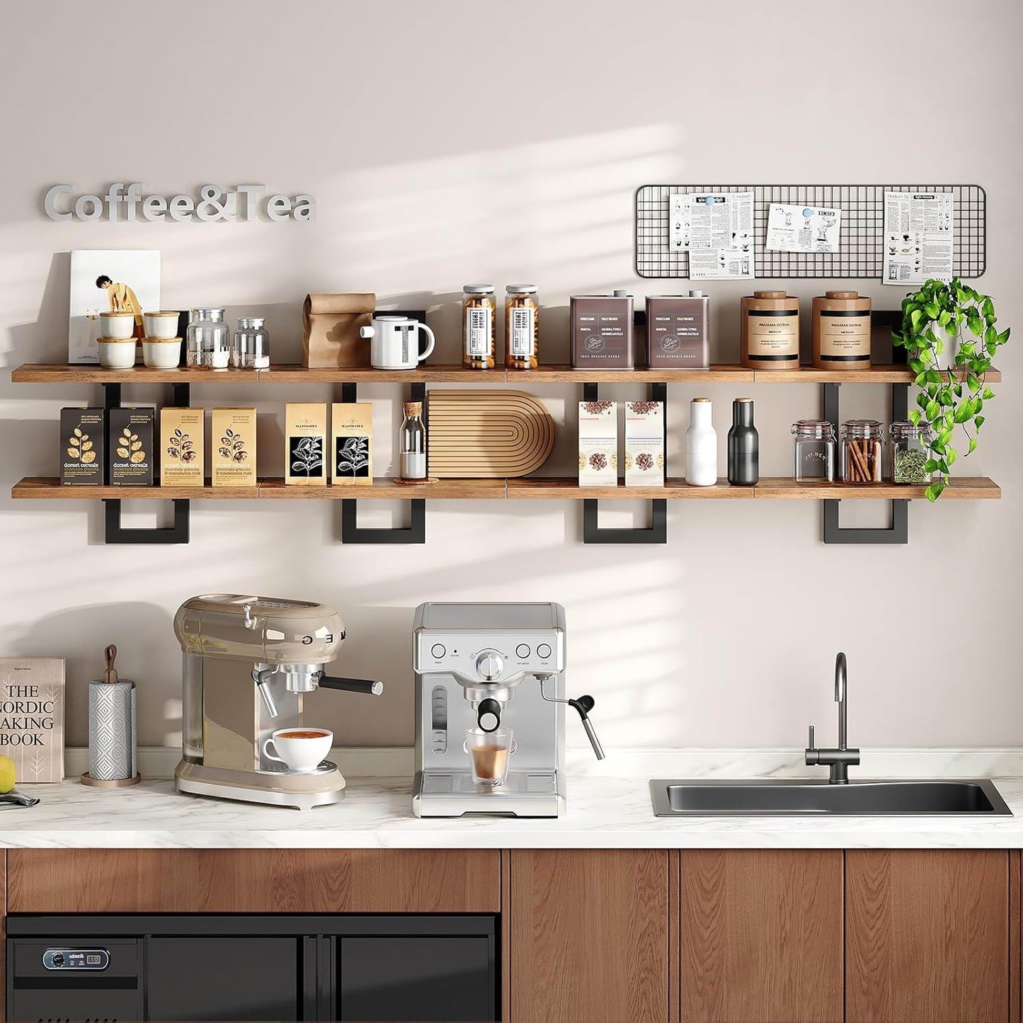 Boudoir Slim Wood Floating Shelf (Brown)