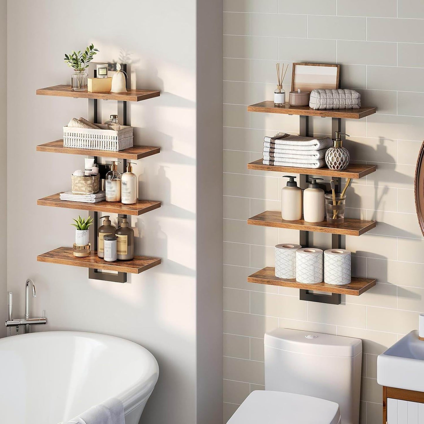 Boudoir Slim Wood Floating Shelf (Brown)