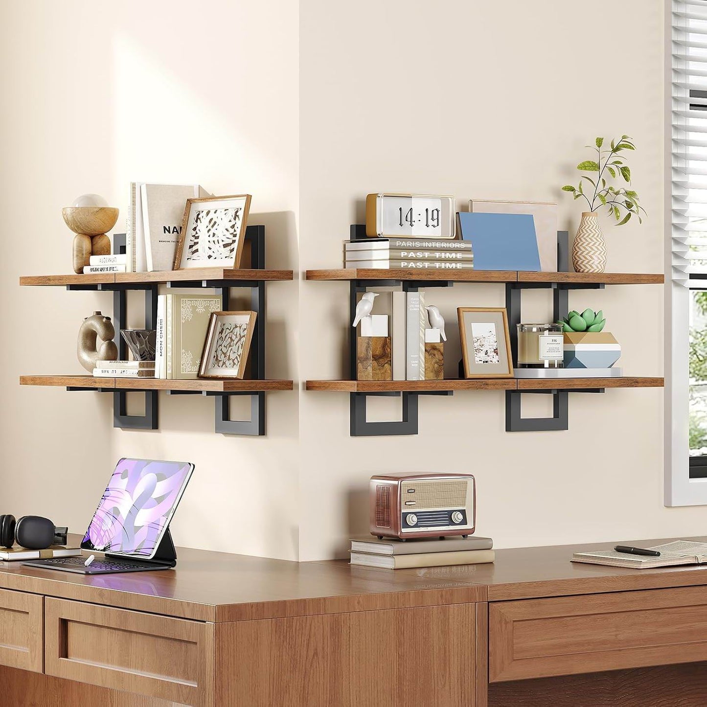 Boudoir Slim Wood Floating Shelf (Brown)