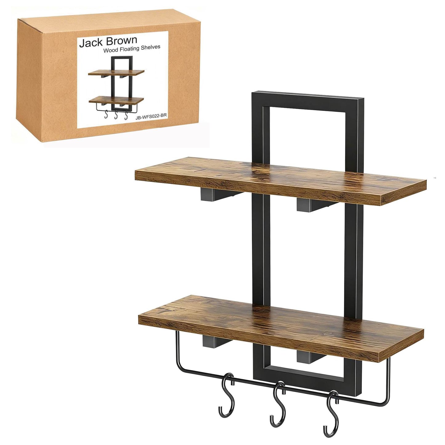 Boudoir Slim Wood Floating Shelf (Brown)