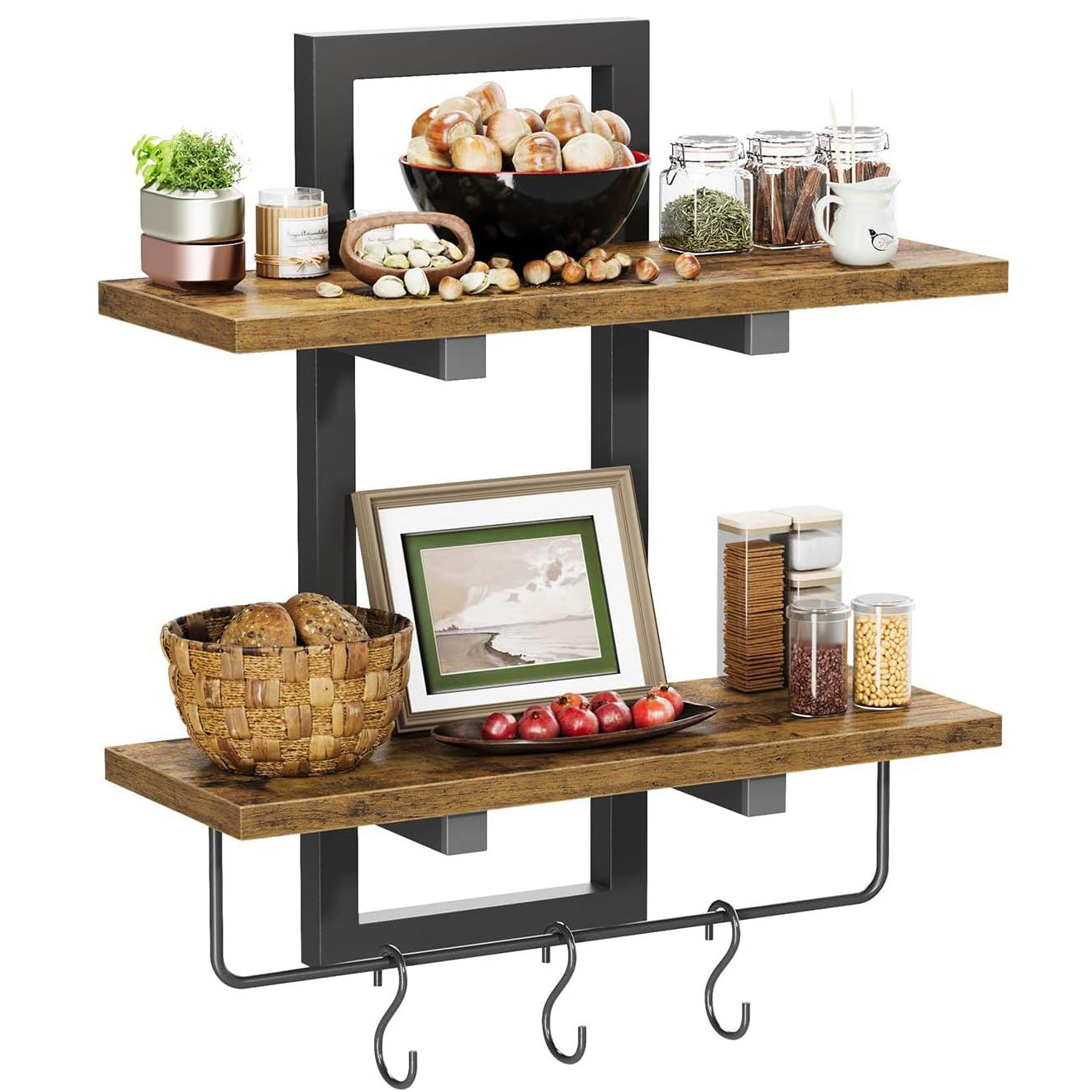 Boudoir Slim Wood Floating Shelf (Brown)