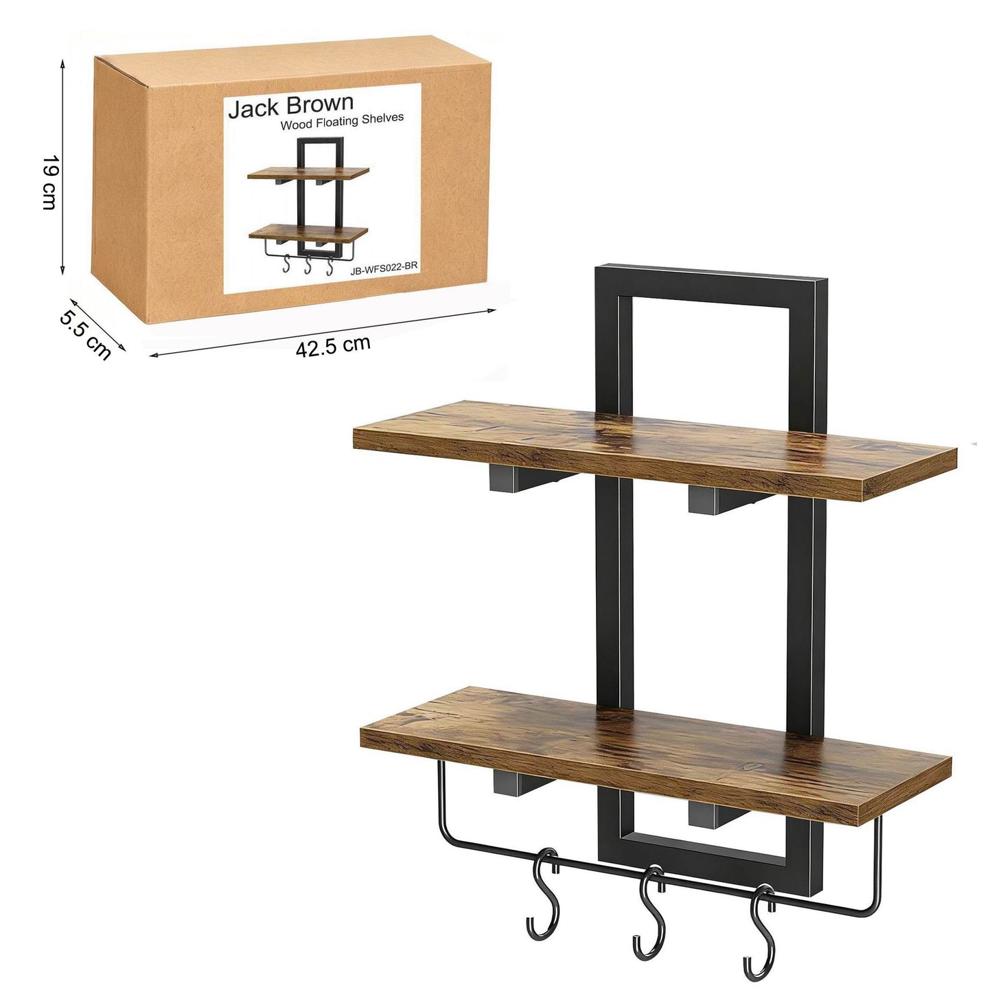 Boudoir Slim Wood Floating Shelf (Brown)