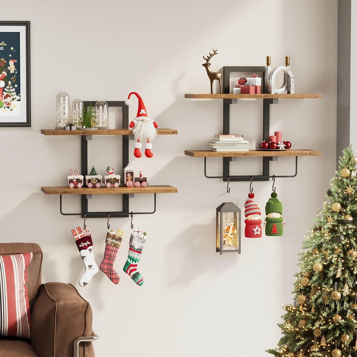 Boudoir Slim Wood Floating Shelf (Brown)