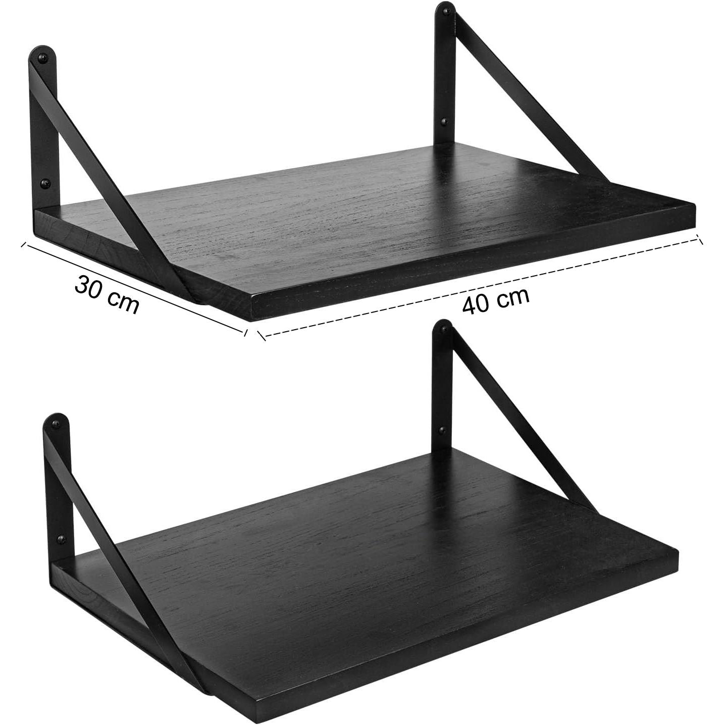 Boudoir Wood Floating Shelves – 2-Piece Set (Black)