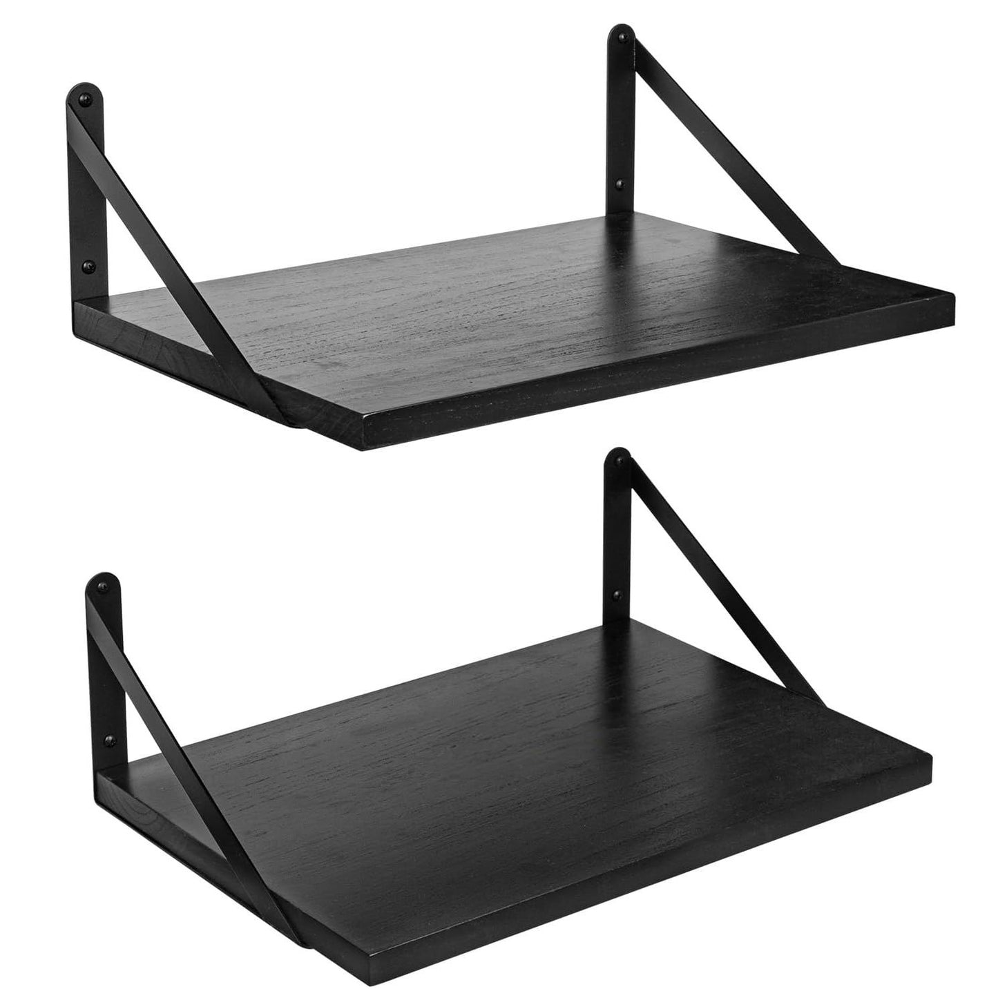 Boudoir Wood Floating Shelves – 2-Piece Set (Black)