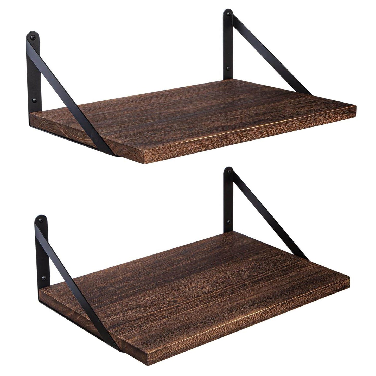 Boudoir Wood Floating Shelves – 2-Piece Set (Brown)