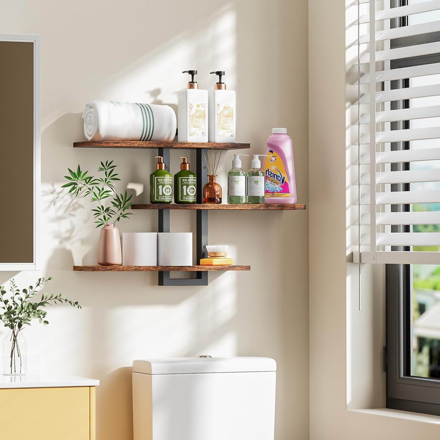 Boudoir 3-Tier Wall Display Shelf (Brown)