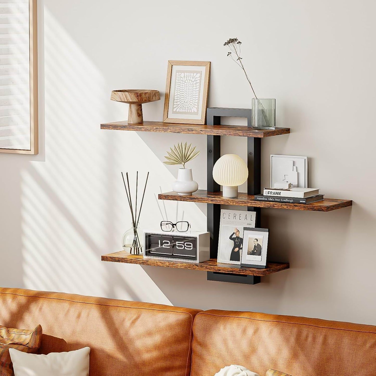 Boudoir 3-Tier Wall Display Shelf (Brown)