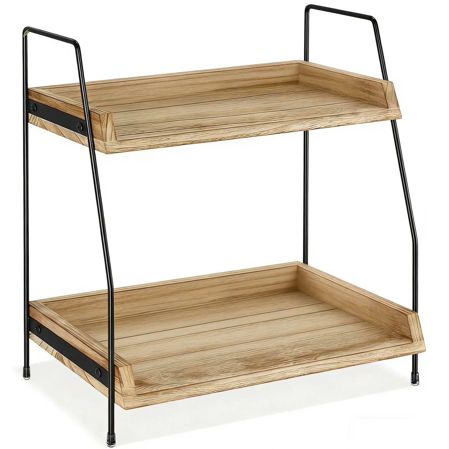 Boudoir 2-Tier Wood Tray Stand (Brown)