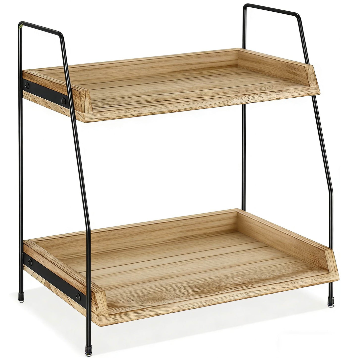 Boudoir 2-Tier Wood Tray Stand (Brown)