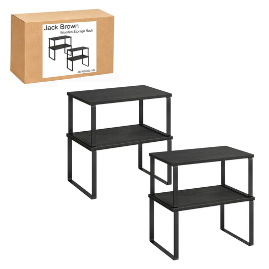 Boudoir 2-Tier Storage Stands – 2-Piece Set (Black)