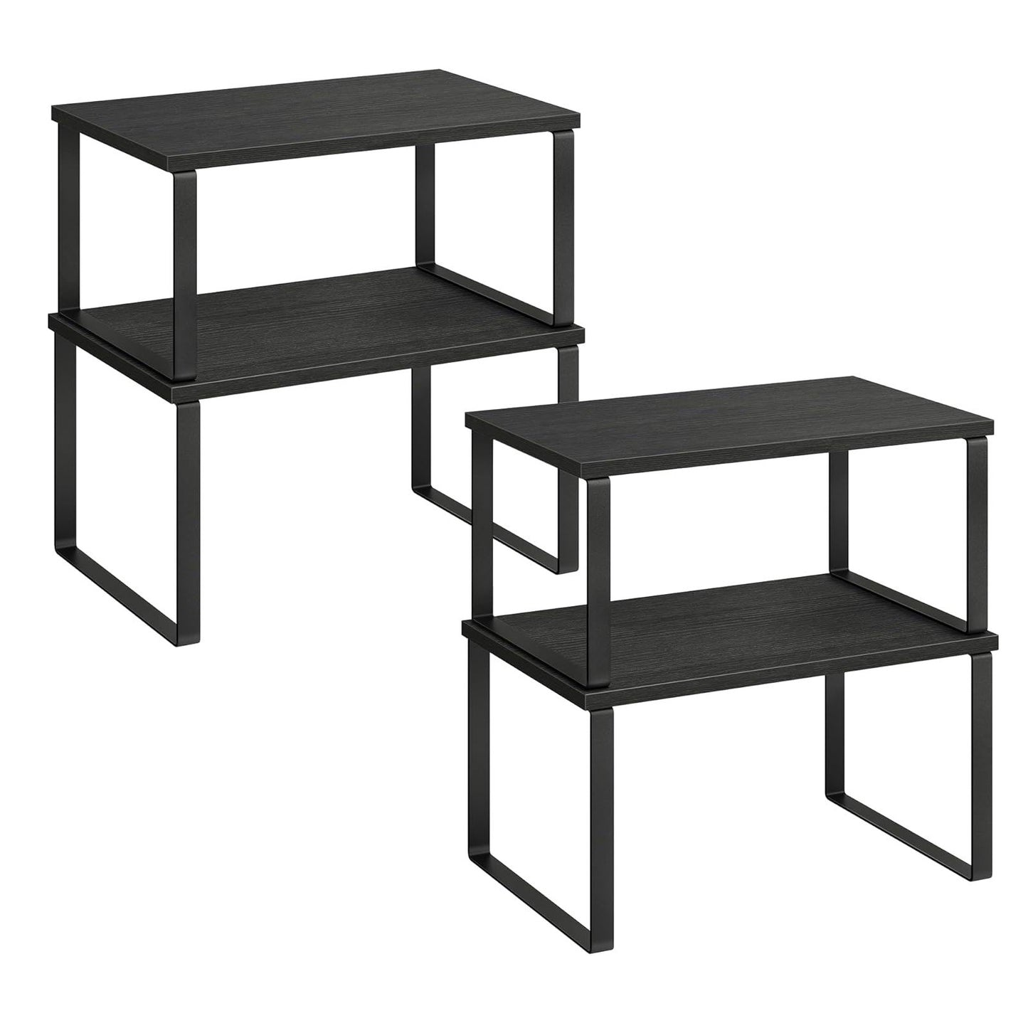 Boudoir 2-Tier Storage Stands – 2-Piece Set (Black)
