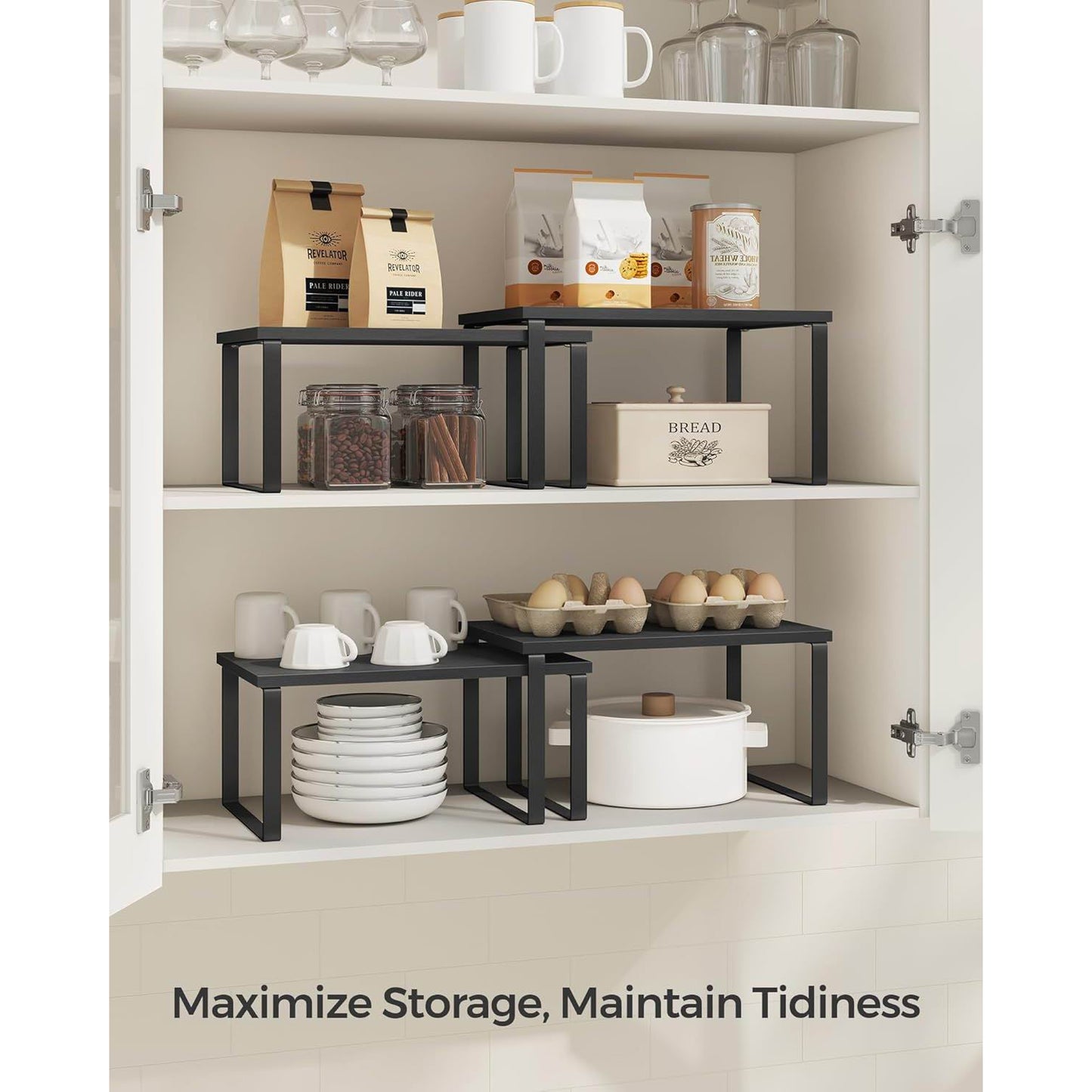 Boudoir 2-Tier Storage Stands – 2-Piece Set (Black)
