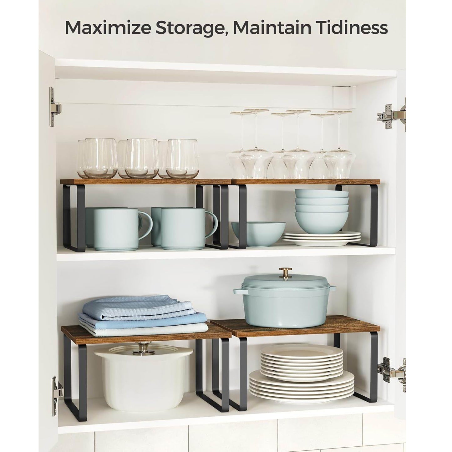 Boudoir 2-Tier Storage Stands – 2-Piece Set (Brown)