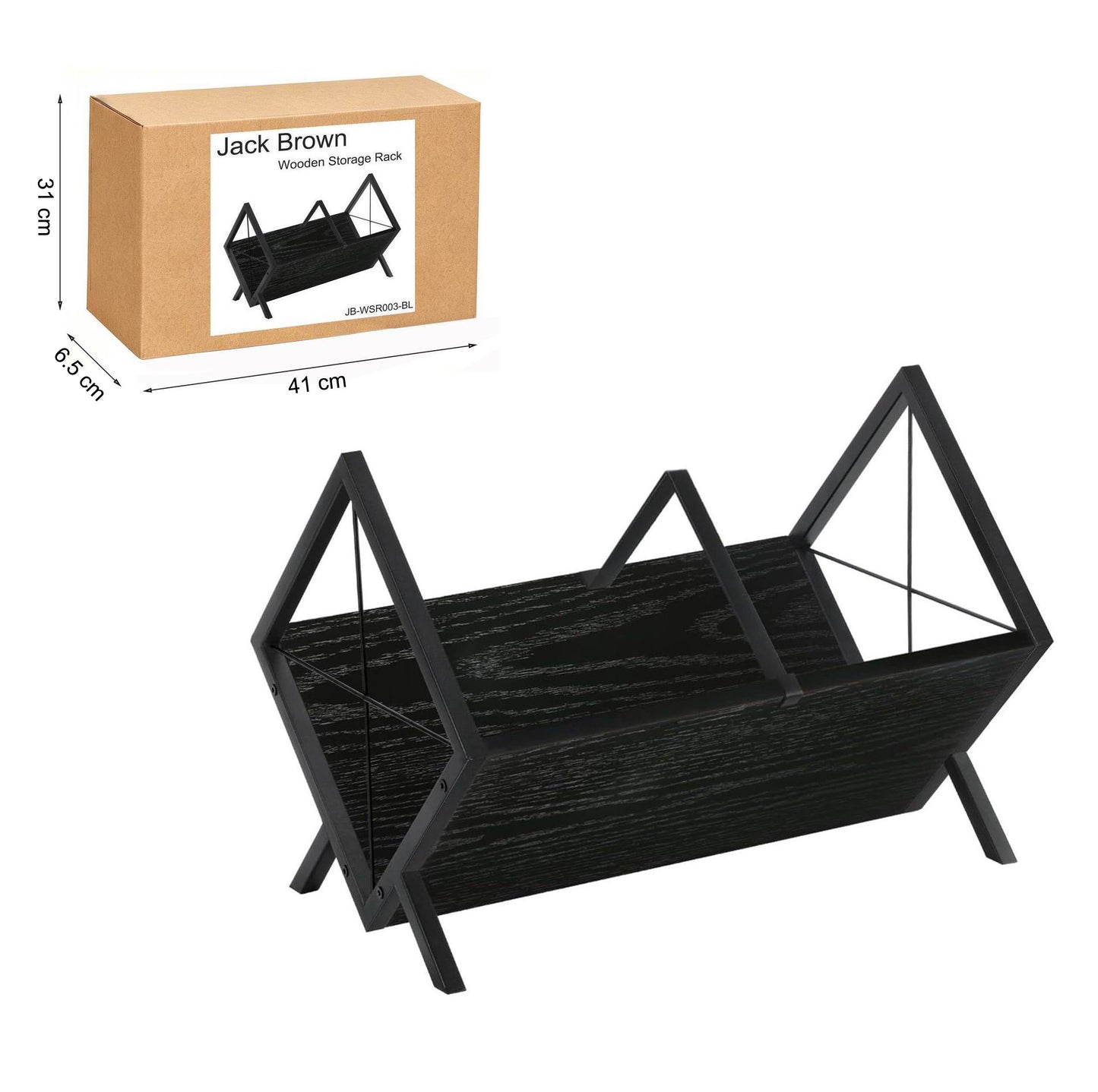Boudoir A-Frame Wooden Storage Rack (Black)