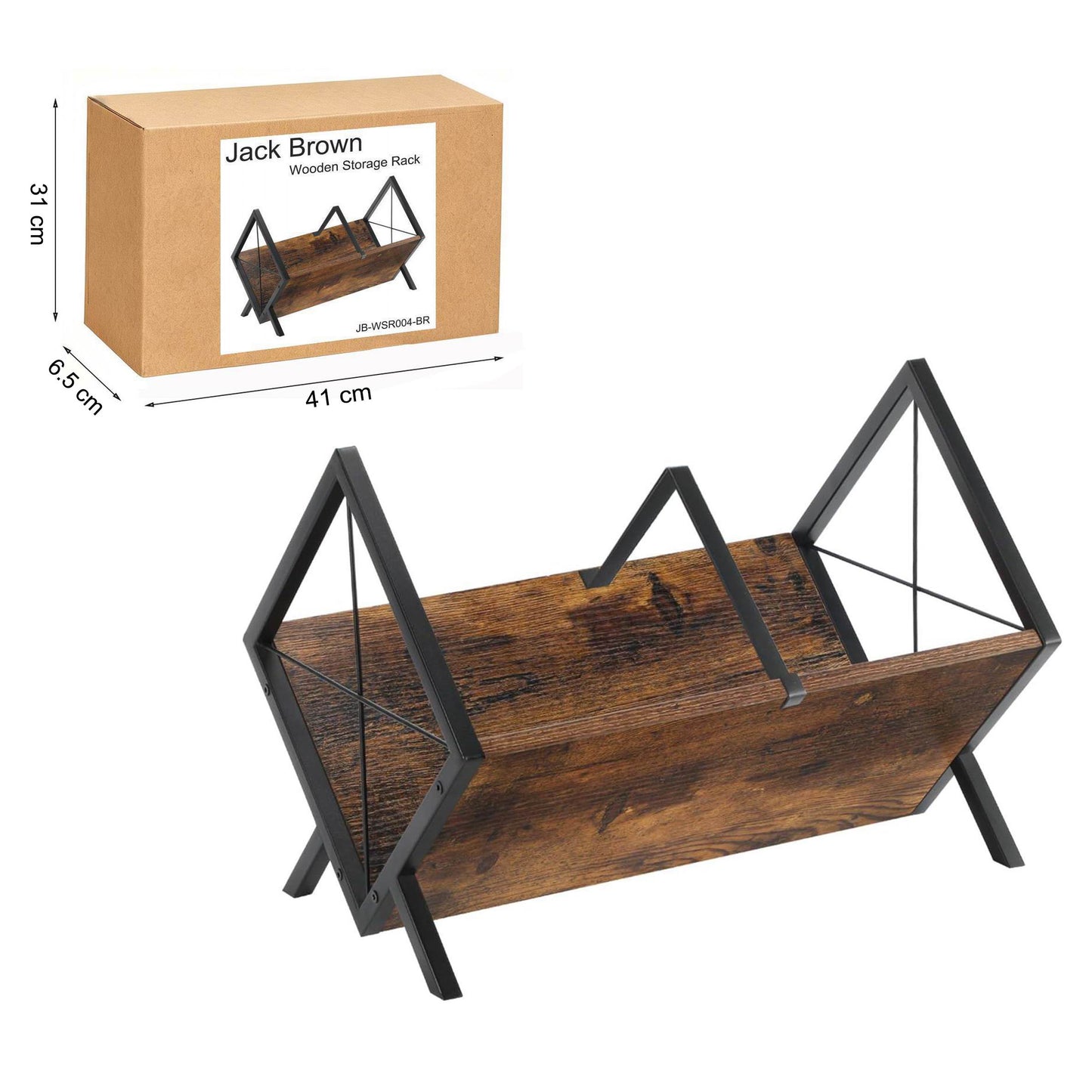 Boudoir A-Frame Wooden Storage Rack (Brown)