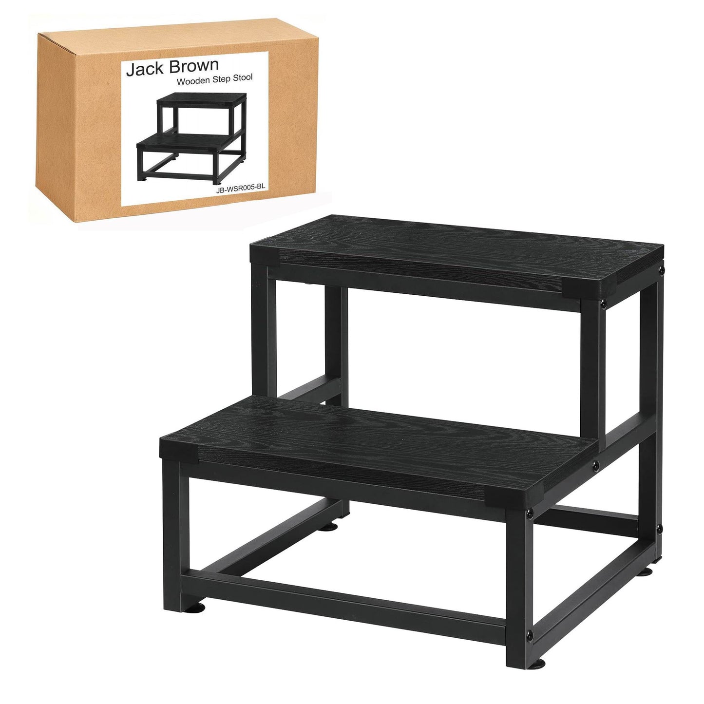 Boudoir Wooden Step Stool (Black)