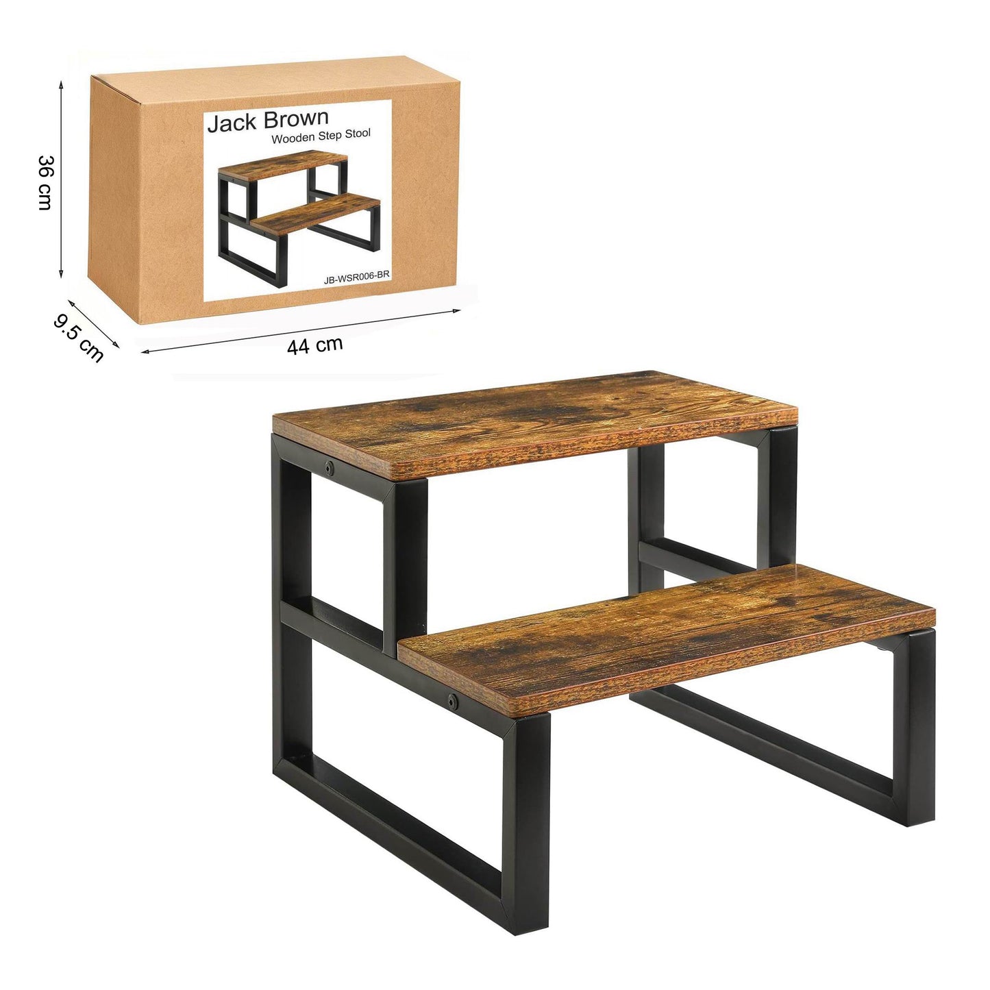 Boudoir Wooden Step Stool (Brown)
