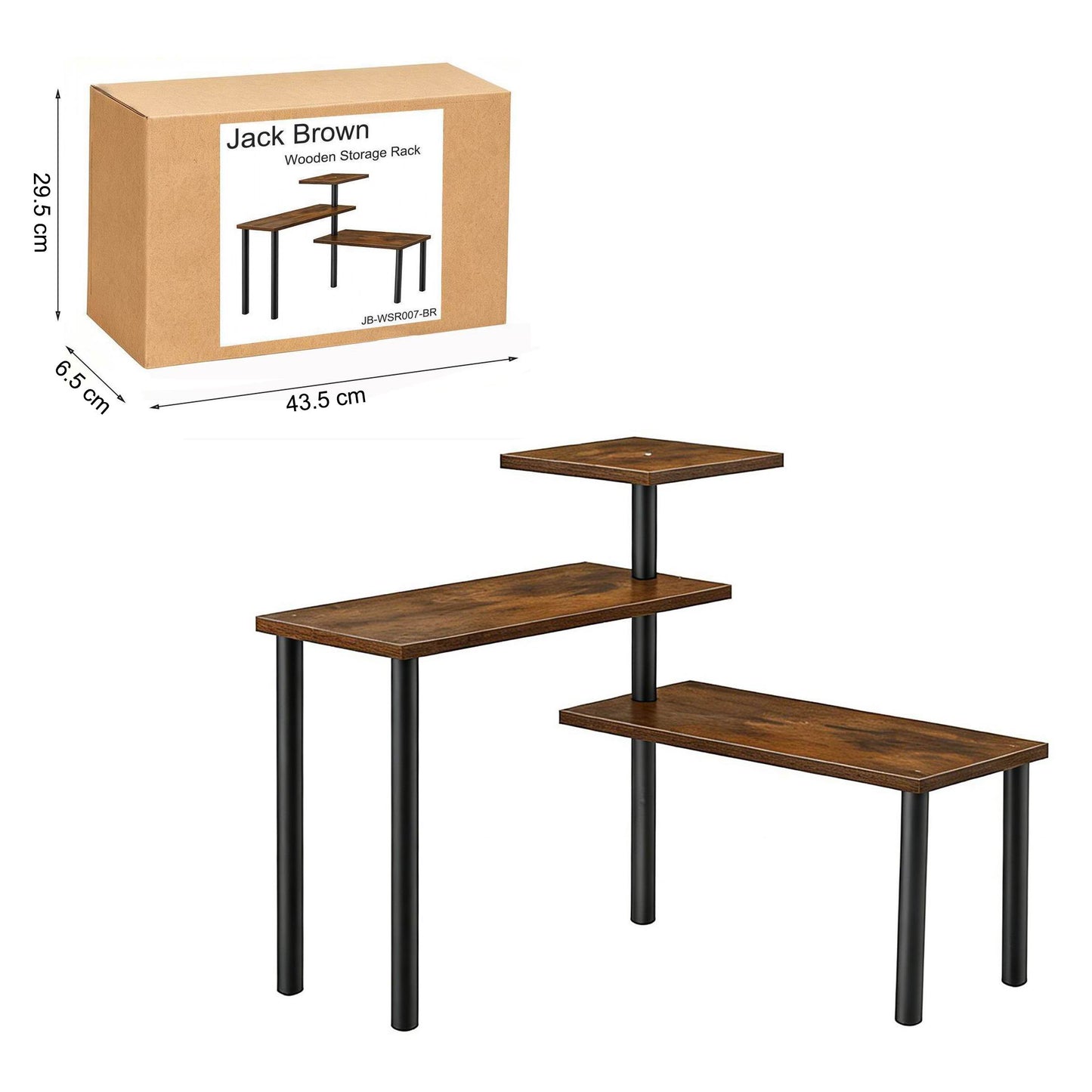 Boudoir 3-Tier Wooden Storage Console (Brown)