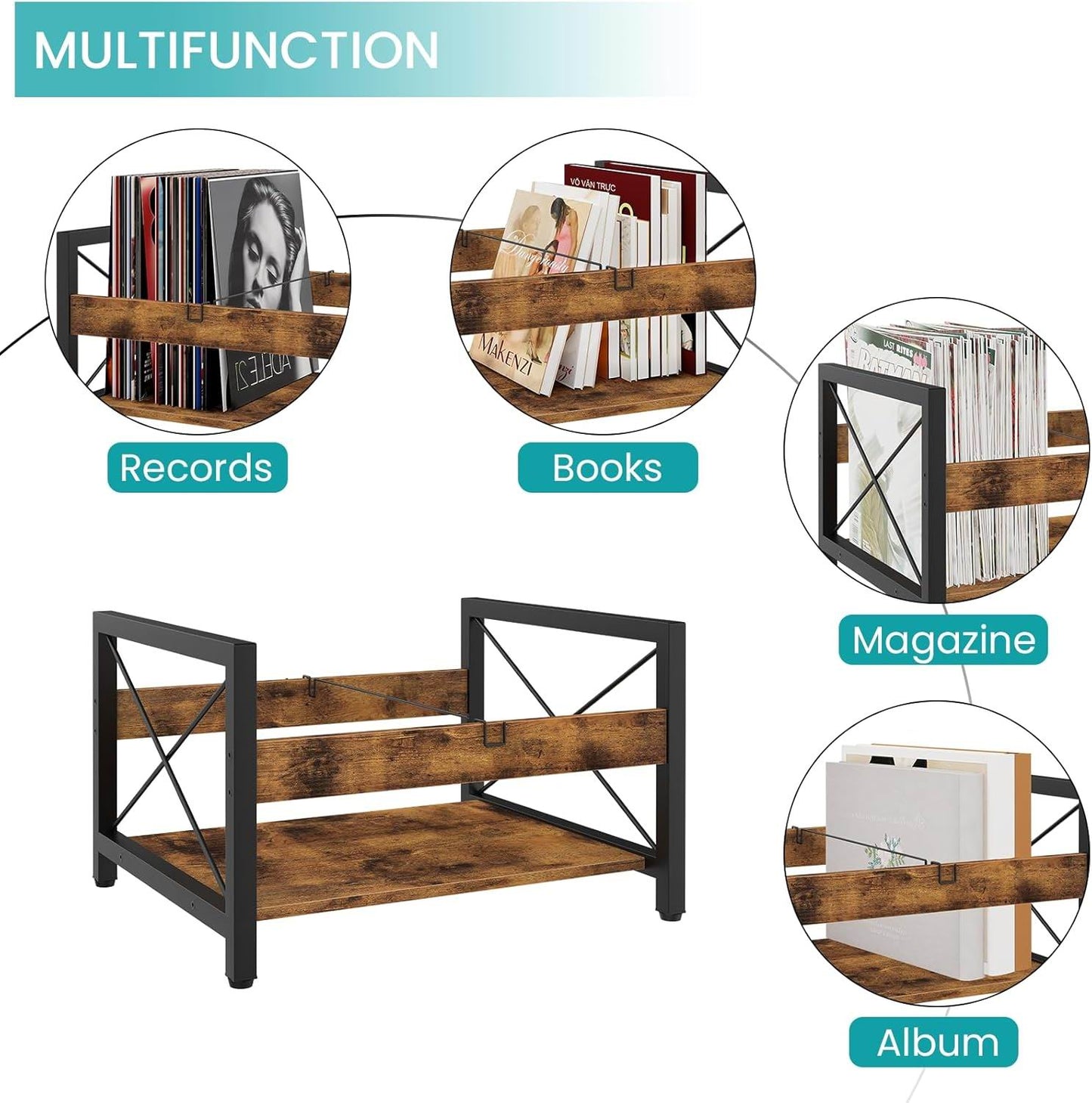 Boudoir Industrial 2-Tier Storage Rack (Brown)