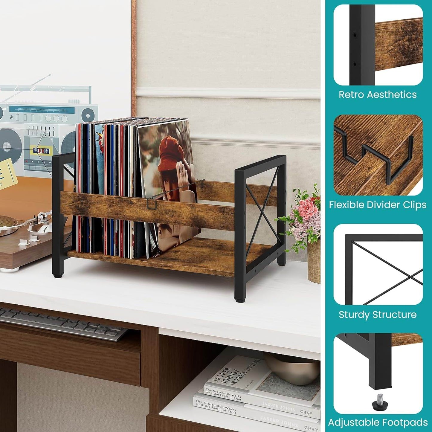 Boudoir Industrial 2-Tier Storage Rack (Brown)