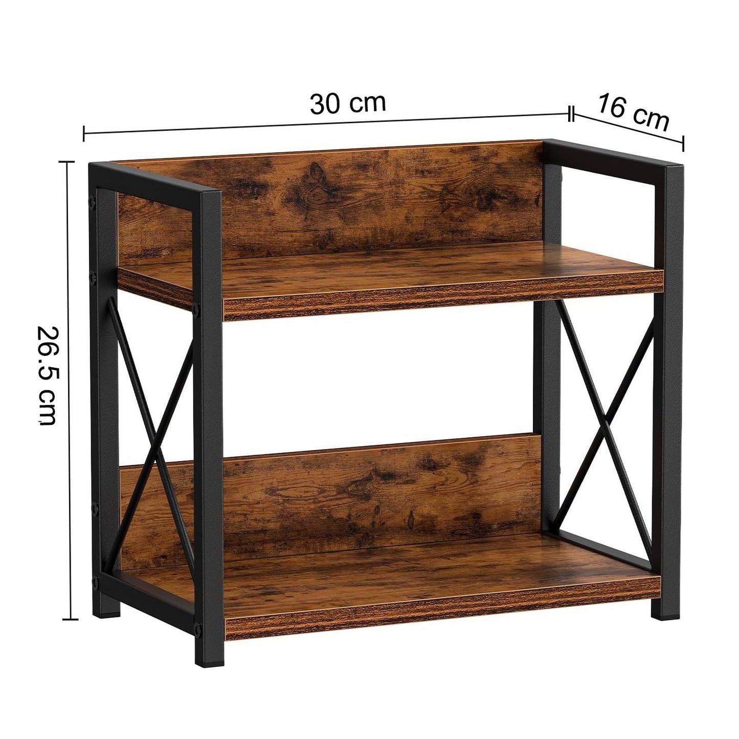 Boudoir 2-Tier Industrial Storage Rack (Brown)
