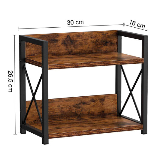 Boudoir 2-Tier Industrial Storage Rack (Brown)