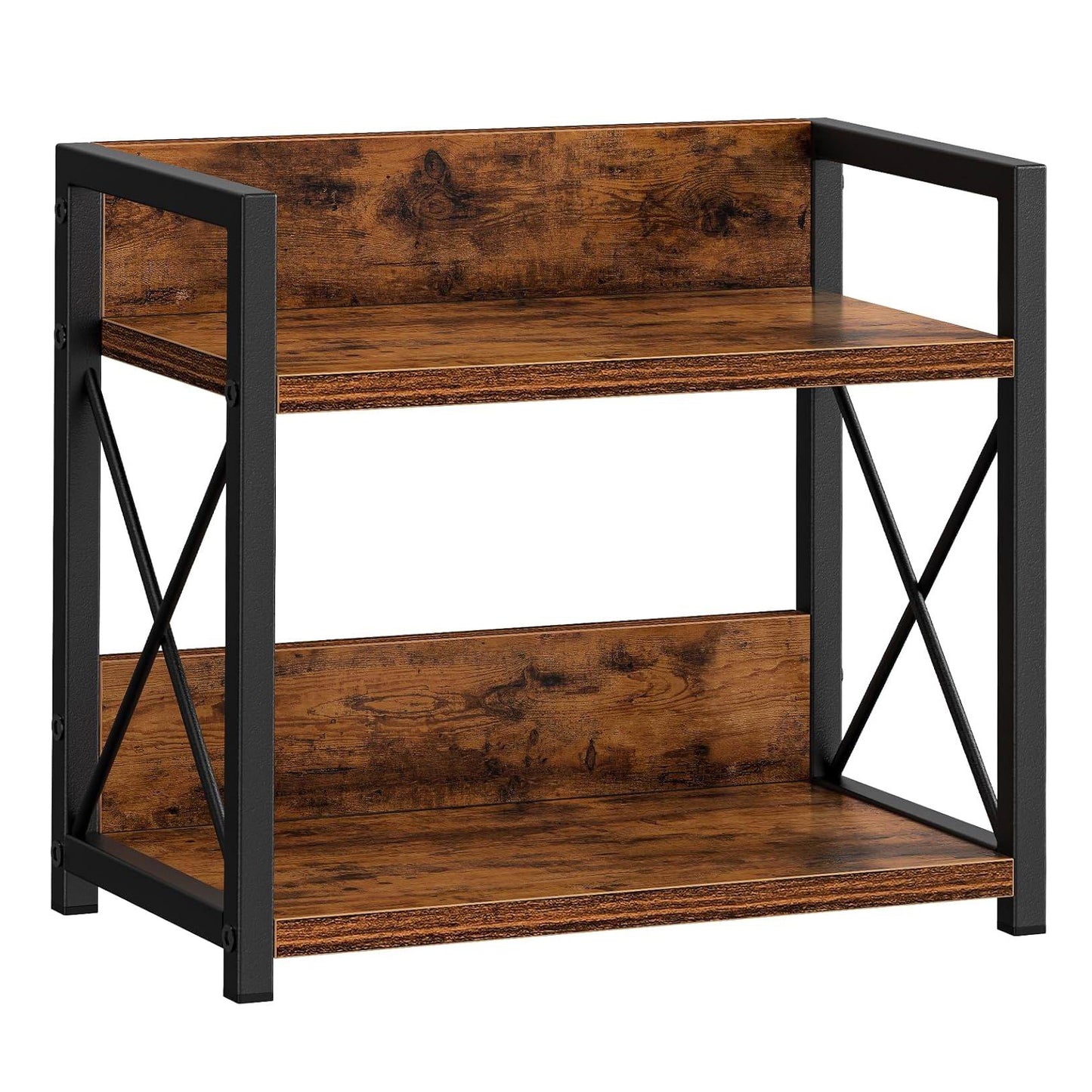 Boudoir 2-Tier Industrial Storage Rack (Brown)