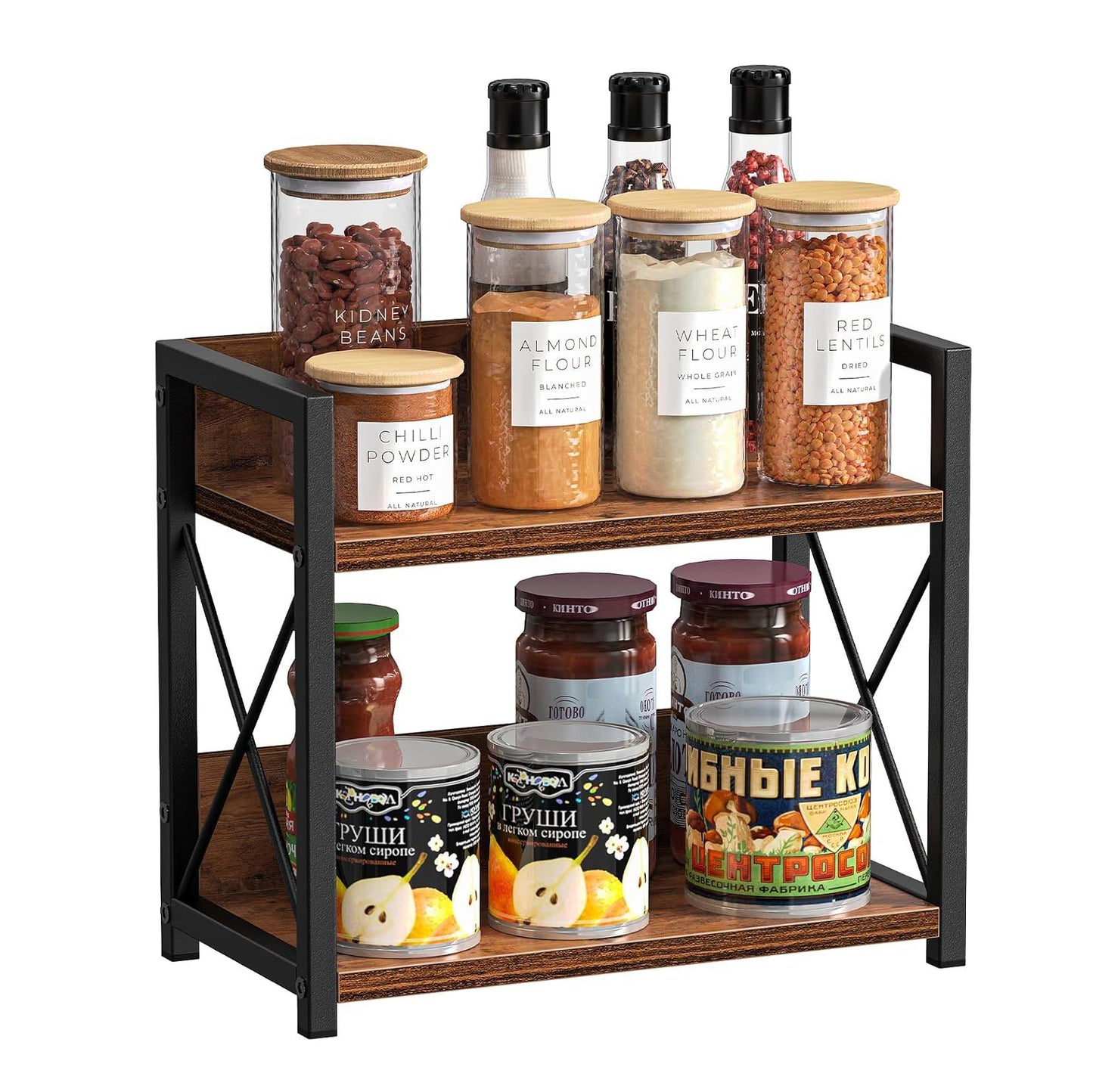 Boudoir 2-Tier Industrial Storage Rack (Brown)