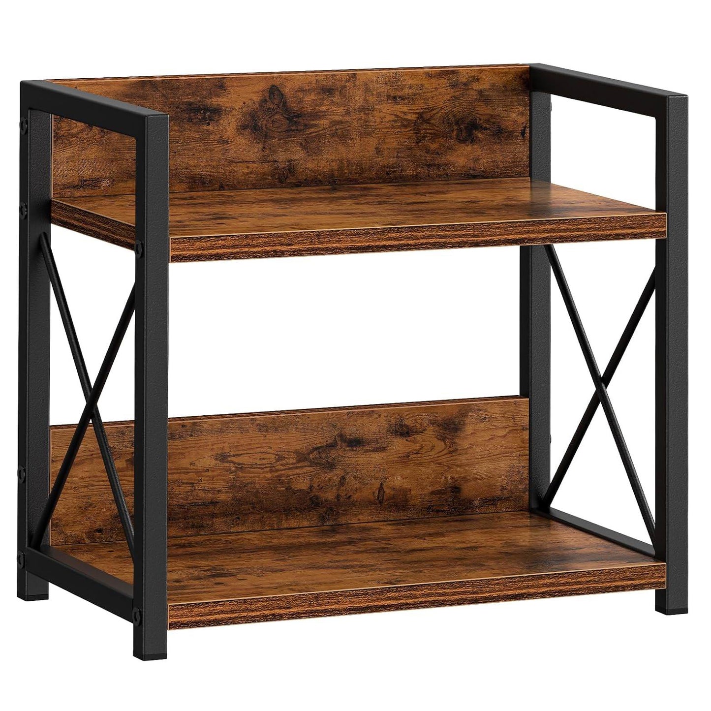 Boudoir 2-Tier Industrial Storage Rack (Brown)