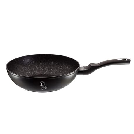 Berlinger Haus 28cm Marble Coating Wok - Black Silver