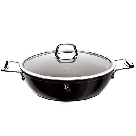 Berlinger Haus 28cm Marble Coating Shallow Pot - Black Silver