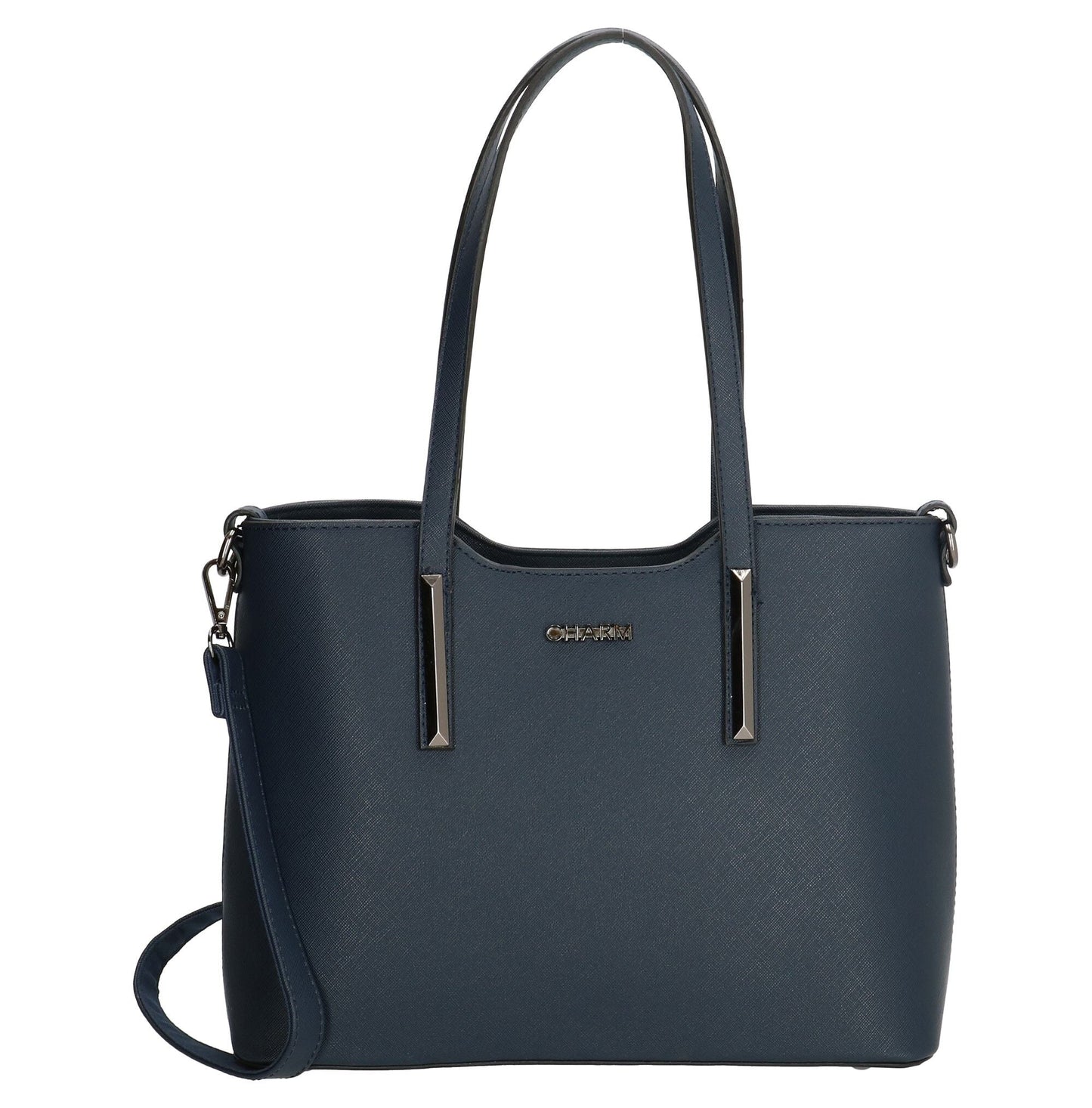 Charm London Birmingham Ladies PU Shopper/Hand Bag - Navy 17146