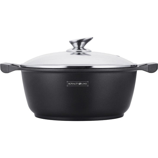 Royalty Line 20cm Marble Coating Casserole - Black