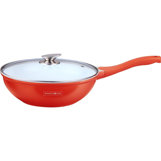 Royalty Line 28cm Ceramic Coating Wok - Red