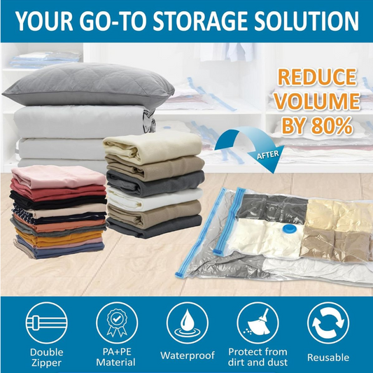 Jane Becker Premium 8-Piece Vacuum Storage Bag For Clothes Bedding Airtight
