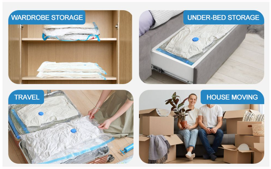 Jane Becker Premium 8-Piece Vacuum Storage Bag For Clothes Bedding Airtight