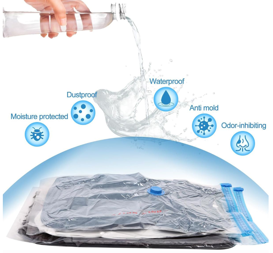 Jane Becker Premium 8-Piece Vacuum Storage Bag For Clothes Bedding Airtight
