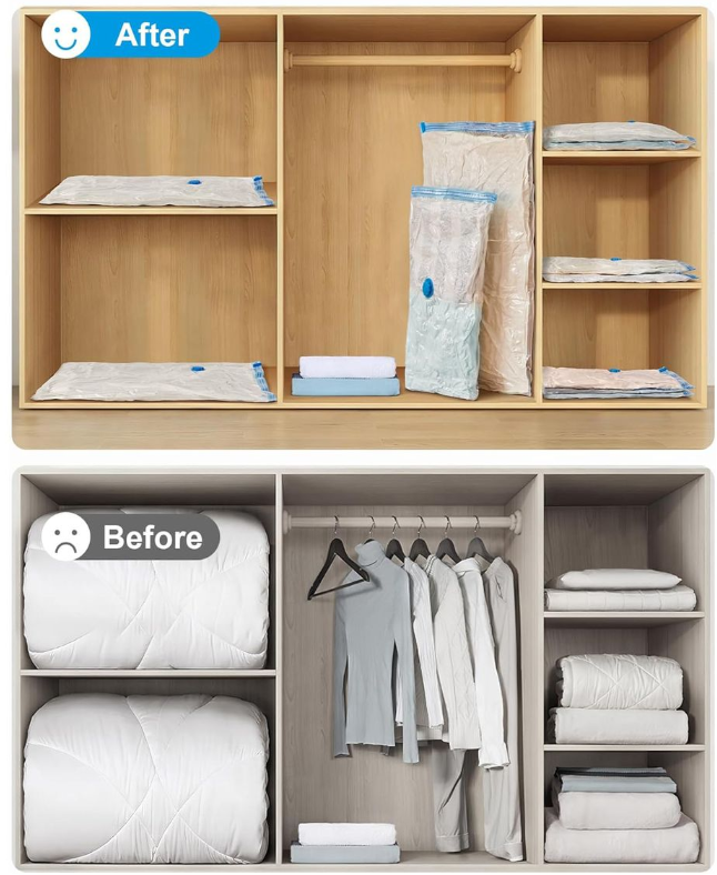 Jane Becker Premium 8-Piece Vacuum Storage Bag For Clothes Bedding Airtight