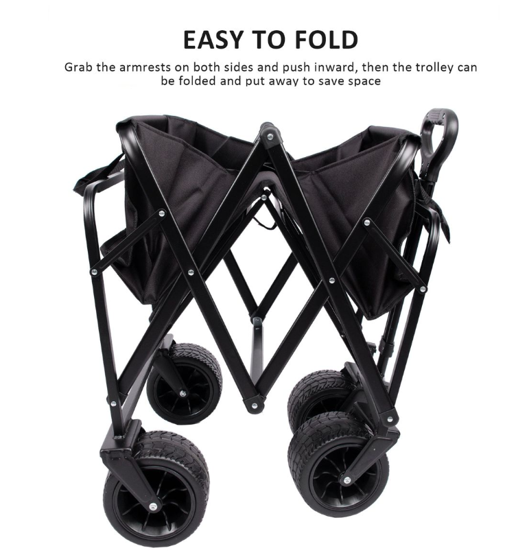 Jack Brown 90cm x 47cm Compact Folding Camping Cart Utility Wagon