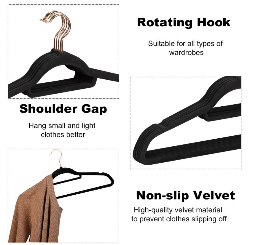 Jack Brown 30-Pack Premium Velvet Hangers - Non Slip & Space Saving