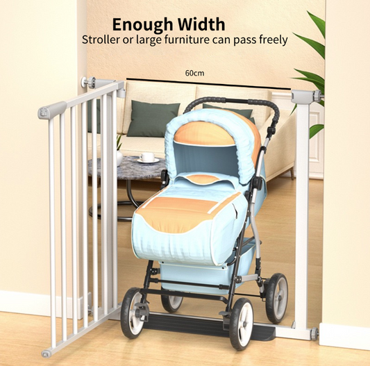 Adjustable Baby Gate Pet Gate with Tread Easy to Install 75-82cm