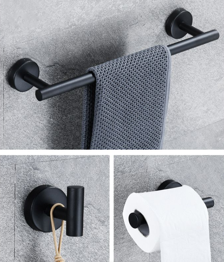 Jack Brown 5-Piece Round Bathroom Accessory Set - Black