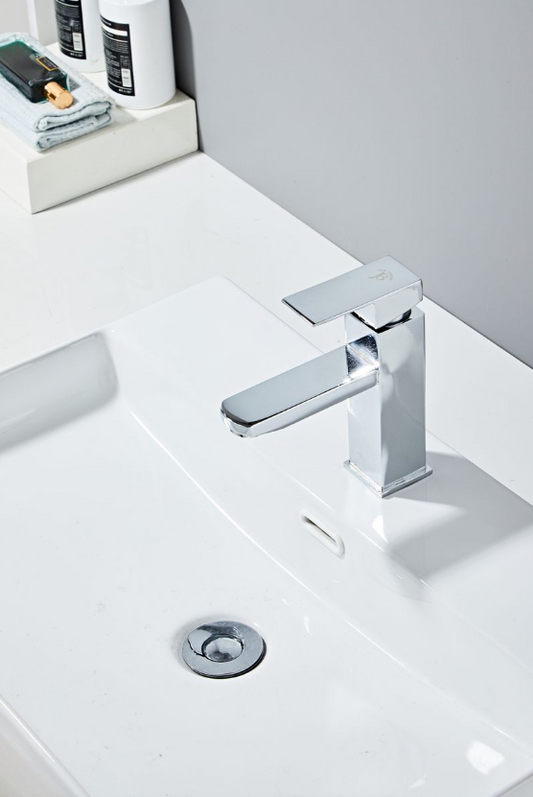 Jack Brown Square Bathroom Basin Mixer Tap With Hose