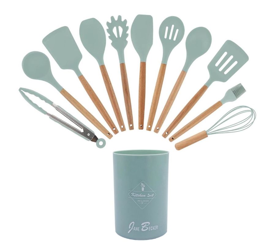 Jane Becker 12 Kitchen Utensil Set - Mint