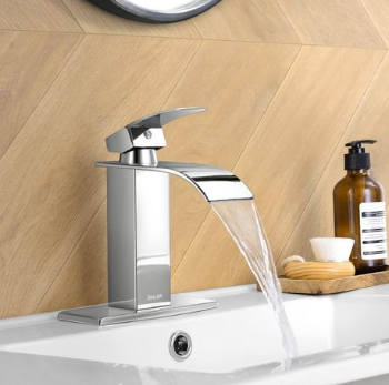 JOHLER Bathroom Faucet Tap Basin Mixer with Deck Plate & Hosepipes - Silver